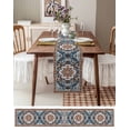 thumbnail image 3 of Boanket Blue Bohemian Table Runner - 60 Inch Long, Kitchen Dining Table Runner Dresser Scarves, Retro Pattern Oriental Farmhouse Ethnic Farmhouse Decor for Coffee Tables Wedding Party Banquet, 3 of 8