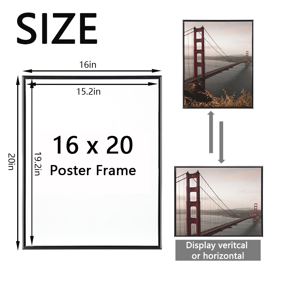 KAIWIN Poster Frames 16x20, Set of 3, Black photo 2