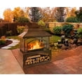thumbnail image 5 of Large Outdoor Wood Burning Fireplace, house shape Outdoor Log Burner Fire Pit with Log Grate and Poker, 37" x 32" x 18" Large Metal Firepit for Patio Garden Backyard, Black, 5 of 7