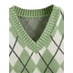 thumbnail image 3 of Jersey tipo chaleco SweatyRocks a cuadros con estampado geométrico, sin mangas, cuello en V, 3 of 5