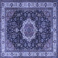 thumbnail image 1 of Ahgly Company Indoor Square Medallion Blue Traditional Area Rugs, 3' Square, 1 of 4