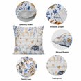 thumbnail image 6 of Throw Pillow Covers, Navy Blue Pumpkins Fall Decorative Throw Pillow Covers 20x20 Inch, Thanksgiving Botanical Leaf Wood Square Linen Pillow Cases for Couch/Living Room/Sofa, 6 of 9