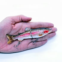 Fishing Lure Bait Swimbait Crankbait for Bass Muskie Pike Sunfish Lifelike Fish Minow Fishhook 2 Segment Trout 5inch