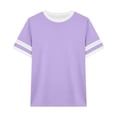 thumbnail image 4 of Tiijoy Toddler Girls Striped Short Sleeve T-Shirt Casual Crew Neck T Shirt Tee, Sizes 3-13, 4 of 4