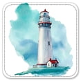 thumbnail image 2 of Vinyl Drink Coasters - Set of 4 - Watercolor Lighthouse, 2 of 3