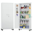 thumbnail image 6 of Gaeanet 73" H Metal Storage Cabinet with Wheels & Pegboard,Rolling Tool Garage Cabinet with 2 Doors and 4 Shelves for Home,Office,Warehouse,Workshop, Required-Assembly,White, 6 of 9