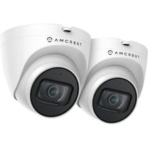 Amcrest 2-Pack 5MP UltraHD Outdoor Security IP Turret PoE Camera with Mic/Audio, 5-Megapixel, 98ft NightVision, 2.8mm Lens, IP67 Weatherproof, MicroSD Recording (256GB), 2PACK-IP5M-T1179EW-28MM White