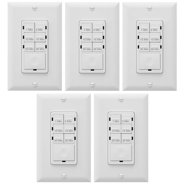 ENERLITES Timer Countdown Switch, For Bathroom Fans, Indoor and Outdoor