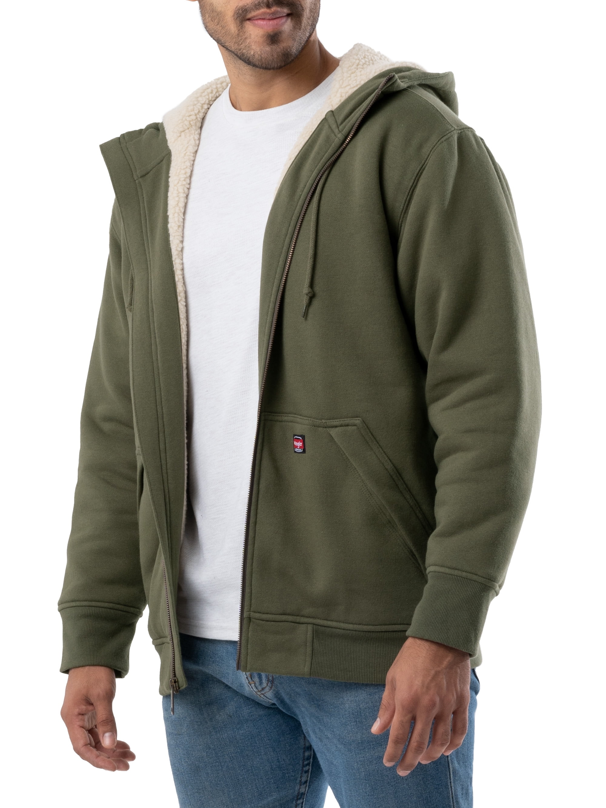 Wrangler Men's Full Zip Fleece Hoodie, sizes S-5XL 