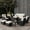 Black /Beige, variant on LayinSun 7 Pieces Outdoor Patio Furniture Set with Fire Pit Table, Rattan Wicker Sectional Swivel Rocker Chairs Sets