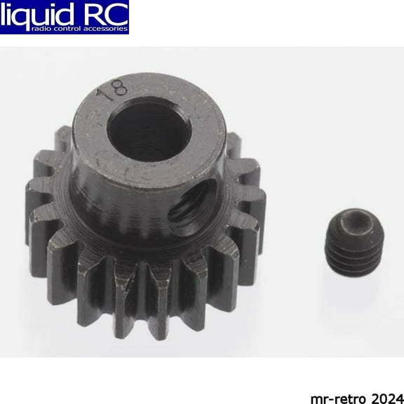 Robinson Racing Products 8618 Extra Hard 18 Tooth Blackened Steel 32p Pinion 5mm