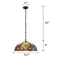 thumbnail image 6 of CHLOE Lennon Tiffany Bronze 2 Light Victorian Ceiling Pendant Fixture 18" Shade, 6 of 6