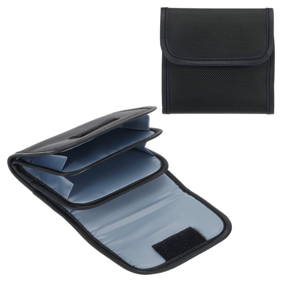Uxcell 82mm Camera Filter Case 3 Pocket Camera Filter Case Pouch Black