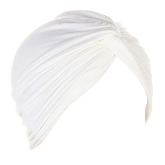Fgnfyis Women Tied Turban Knot Bonnet Cap Headwrap Hat with Stylish Design White One Size