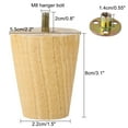 thumbnail image 5 of Uxcell 8Pcs Wood Furniture Legs Wood Color Hardwood Legs for Sofa 3.1 Inch, 5 of 7