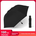 thumbnail image 1 of Compact Black Vinyl Umbrella with Reverse Fold, 8-Rib Manual Open/Close, 99cm Wide for Full Coverage, Ideal for Rain or Shine, Portable and Durable Design, 1 of 6