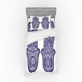 thumbnail image 2 of Ambesonne Hamsa Bedding Set 4 Pcs, Old Ornaments, Queen, Violet Blue White, 2 of 3