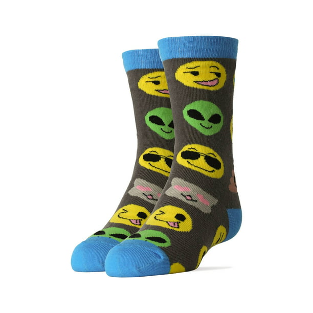 Oooh Yeah Kids Novelty Crew Socks, Funny Colorful Socks, Emoji Me, One Size  