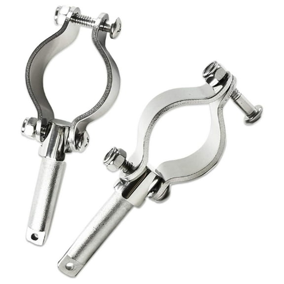 MARINE CITY Clamp-On Rowlock Oarlocks  316 Stainless Steel, 1-5/8 Inch Tube, 1/2 Inch Shaft Diameter, Corrosion-Resistant, Rotating Mount with Secure Release, for Kayaks, Boats & Yachts Pack of 2