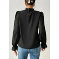 thumbnail image 5 of 1PCS chiffon long-sleeved top for women--black, 5 of 5