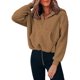thumbnail image 1 of Mujeres de manga larga Sherpa Fleece Hoodies Casual Zip Up Fuzzy Coat Pullover Sudadera Crop Tops Sudadera con capucha con bolsillos Zhivalor WMZY-838-6, 1 of 5