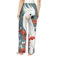 thumbnail image 3 of Uemuo Cockatoo Red Berries Pattern Women's Wide Leg Palazzo Lounge Pants with Pockets Light Weight Loose Comfy Casual Pajama Pants-X-Large, 3 of 9