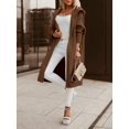 thumbnail image 4 of Women's Hooded Long Knit Cardigan Open Front Loose Sweater Coat with Pockets, 4 of 5