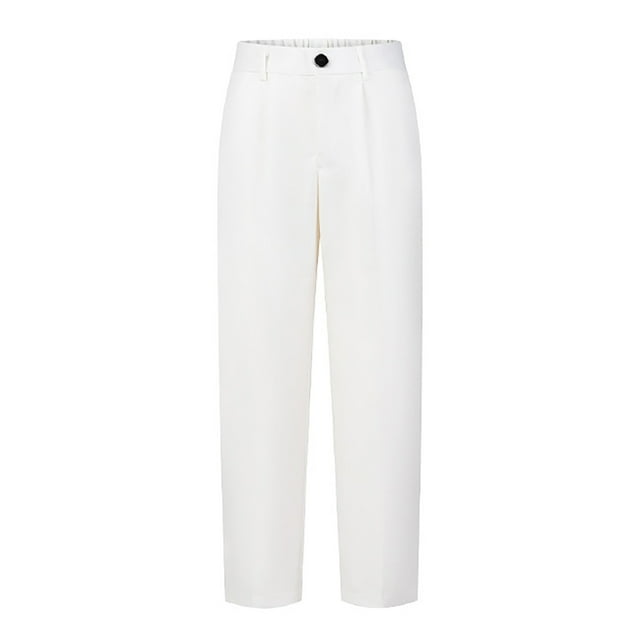 WEIYLL Pantalon Garçon devant Plat Habillé Taille Ajustable Tenue d'École Beige Sortie Automne Bas Taille 2-3 Ans