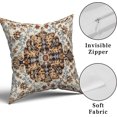 thumbnail image 2 of Merry-XMAS 20" x 20" Victorian Printed Brown Cotton Decorative Pillow Cover, 2 of 6