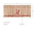 thumbnail image 2 of VHC Brands Sawyer Mill Red Chicken Valance Pleated 20x60, 2 of 8