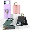 thumbnail image 2 of ELEHOLD Ring Case for Samsung Galaxy Z Flip 4 Case with Small Front Screen Protector, Ultra Slim Matte PC Protective Cover with Ring Holder Wristband Shockproof Case for Samsung Z Flip4 2022,Pink, 2 of 8