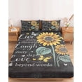thumbnail image 2 of Cal.King Size Fitted Sheet Set - Retro Sunflower 3 Piece Bedding Sets 16" Deep Pocket Fitted Sheet with 2 Pillowcases, Spring Summer Farmhouse Floral Butterfly Brushed Microfiber Luxury Bed Sheets, 2 of 9