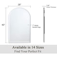 thumbnail image 2 of Frameless Arch Mirror, 28" x 40" Bathroom Wall Mirror with Beveled Edge, Modern Decorative Vanity Mirrored for Living Room, Entryway, Bedroom | 1/4-Inch Shatterproof Glass, 2 of 9