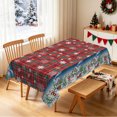 thumbnail image 5 of Nanqianyi Plaid Christmas Village Tablecloth 52x70 Inch,Waterproof Stain Resistant Dining Table Cover, 5 of 7