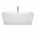 thumbnail image 2 of Sara 67 Inch Freestanding Bathtub in White with Polished Chrome Trim and Floor Mounted Faucet in Brushed Gold, 2 of 5