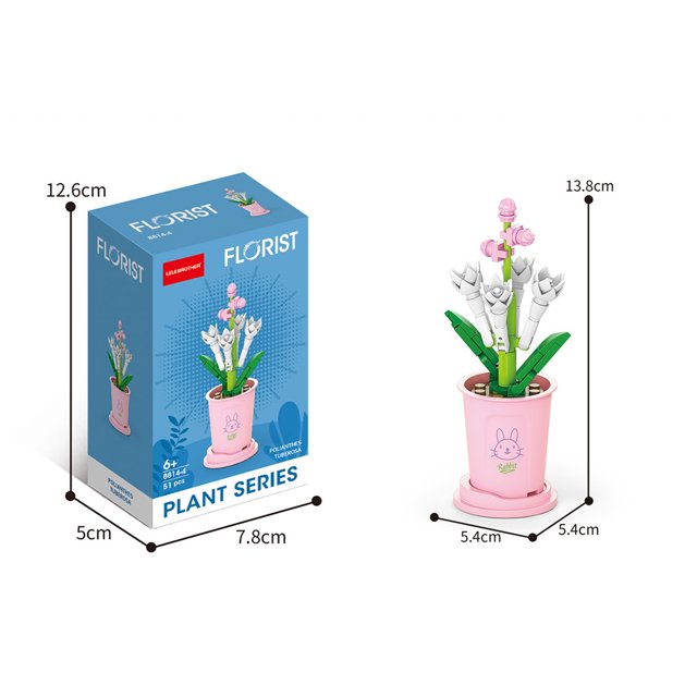 Amyove Creative Flower Building Blocks Simulation Bouquet Potted Building Bricks Toys For Home Decoration