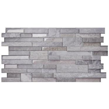 SMART TILES Peel and Stick Backsplash Tiles - 2 XL Sheets of 23in x 11in - 3D Adhesive Peel and Stick Tile Backsplash for Kitchen, Bathroom, Wall Tiles