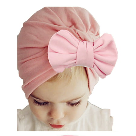 Toddler Bow Knot Kids Boy Girl Turban Head Wrap Hat Sretch Beanie Hat Unisex