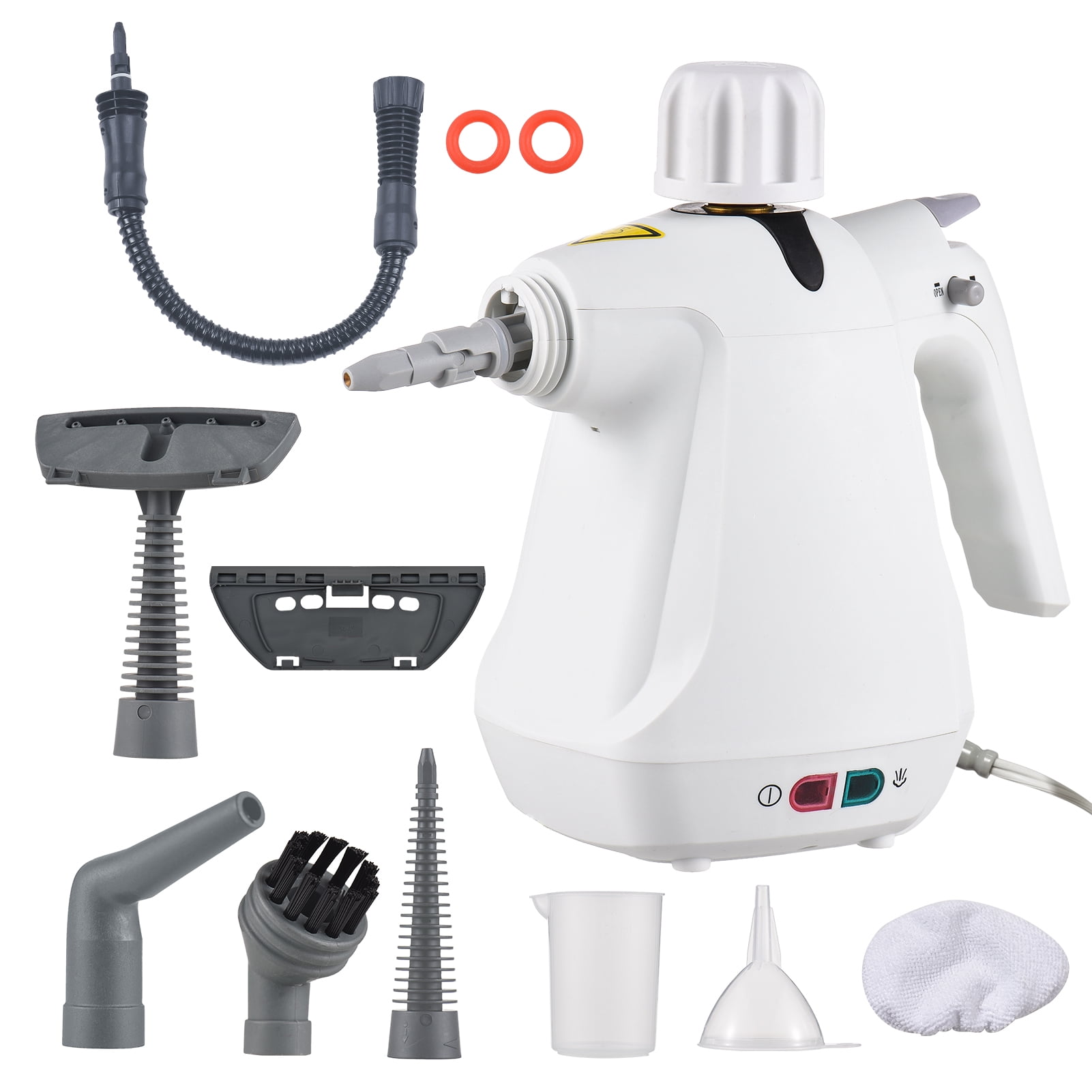 Dcenta 1000W Handheld Steam Cleaner, Steamer for Cleaning,10 in 1 High Temperature Pressurized Cleaning Steam Pressurized Steam Cleaner w/ Brush Heads Measuring Cup for Kitchen Furniture Bathroom Car