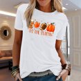 thumbnail image 2 of Blusa de manga corta con estampado de otoño y cuello redondo informal de verano para mujer Pompotops  hkajfhjk457295, 2 of 6