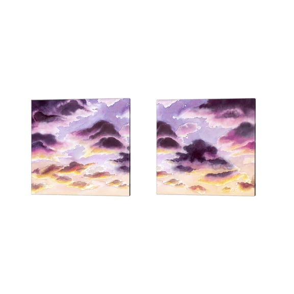 Great Art Now Sunset Haze by Grace Popp 2 Piece Canvas Art Set Each 14W x 14H