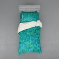 thumbnail image 2 of Ambesonne Abstract Bedding Set 4 Pcs, Triangle Mosaic Design, Queen, Green Navy, 2 of 3