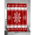 thumbnail image 5 of Chrsitmas Snowflake Shower Curtain Set ，Waterproof Fabric Shower Curtains Winter Snow Red Background Shower Curtains for Bathroom,Bathroom Decor 72"x84", 5 of 6