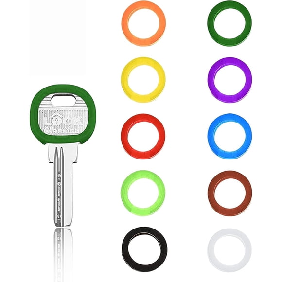 Housses de Clés 10 Couleurs Assorties Capuchons de Clés Housses Capuchons Toupies Étiquettes Ensemble Capuchons de Clés Flexibles Identifiants de Clés Colorés Capuchons Étiquette de Capuchon de Clé pour Identifier Facilement les Clés de Porte de Maison