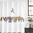 thumbnail image 2 of Birds Shower Curtain, Waterproof Shower Curtains for Bathroom, Watercolor Bird Vintage Washable Fabric Bathtub Curtain Set Bath Decor with 12 Hooks 48"x72", 2 of 8