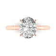 thumbnail image 2 of 2.5ct oval cut white sapphire 18k rose gold Bridal Wedding Engagement Promise Anniversary Ring for Women size 10.25, 2 of 7