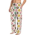 thumbnail image 2 of Uemuo Colorful Donuts Pattern Men's Wide Leg Palazzo Lounge Pants with Pockets Light Weight Loose Comfy Casual Pajama Pants-Medium, 2 of 9