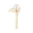 thumbnail image 3 of ANGARA Freshwater Cultured Pearl Wave Shank Ring in 14K Yellow Gold for Women | June Birthstone, Birthday, Anniversary, Jewelry Gift for Women | Pearl Ring, 3 of 8