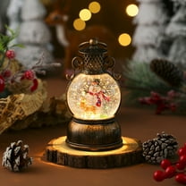 Christmas Snow Globe, Retro Snowman Musical Christmas Snow Globes Lantern, Lighted Christmas Water Lantern USB Lined/Battery Operated for Home Xmas Decor, Gifts for Kids Adults