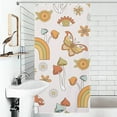 thumbnail image 4 of Retro 70S Rainbow Butterfly Shower Curtain for Bathroom, Polyester Cloth Shower Curtain with Hooks, Modern Shower Curtain, Art Deco Shower Curtain, 36x72 inch Shower Curtain, 7 Hooks, 4 of 5